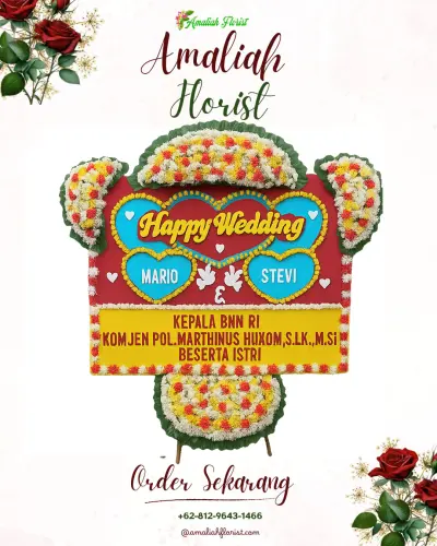 Karangan Papan Bunga Pernikahan di Dlingo